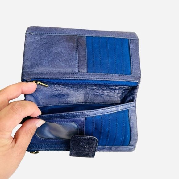 FOSSIL Wallet Black Soft Leather Long Live Vintage 1954 Top Zip Bifold - Picture 5 of 8